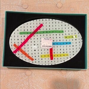 Kate Spade Green and Gold Word Search Tray